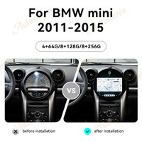 Layar HD 11.7 inci Android 14 mobil, pemutar Multimedia Radio mobil Stereo otomatis untuk BMW Mini 2011-2015