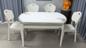 Hiện đại sang trọng bàn ăn đá trắng với ghế gỗ cho khách sạn nhà biệt thự bàn tròn đồ nội thất nhà - Product Image 2