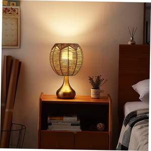 YULIN JIAFU Cabilock Woven Lamp Shade with Metal <strong>Frame</strong>,Round <strong>Small</strong> <strong>Lampshade</strong> Replacement Wall Sconces Ceiling Fan Light Covers - Product Image 4