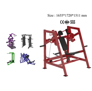 commercial gym equipment Plate Loaded Machines Exercise Back Muscle By Arm Press Seated Row Seated Lat Pullover Machine