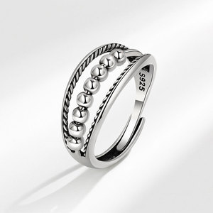 Fashion Adjustable Anxiety Rotating Beads Mens <b>Ring</b> Copper Rhodium Plated <b>Stress</b> Relief Popular Jewelry Products 2026 - Product Image 2