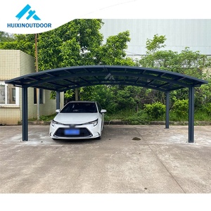Abri de <span class=keywords><strong>voiture</strong></span> double moderne <span class=keywords><strong>en</strong></span> aluminium et polycarbonate avec finition naturelle, structure métallique durable pour abri de stationnement - Product Image 2