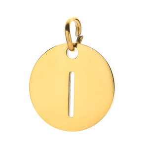 Collar con colgante de 26 letras de acero inoxidable chapado en oro de 18 quilates, diseño hueco simple, collar personalizado al por mayor - Product Image 3