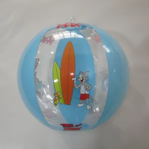 6件彩色充气沙滩球定制泳池玩具PVC水泡充气沙滩球