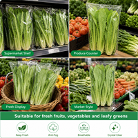 Voedselveilige BOPP transparante anti-condens zelfklevende zakken voor verse producten, groenten, fruit, sla en supermarktverpakkingen