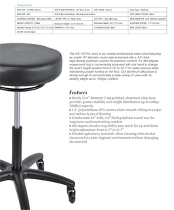 Taburete Redondo de Polifoam HS100 con Base de Aleación de 5 Estrellas, Ergonómico, para Médicos - Product Image 2