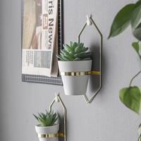 Pots suspendus pour fleurs et plantes, décoration murale géométrique en céramique blanche, pots suspendus pour la décoration de la maison et du jardin