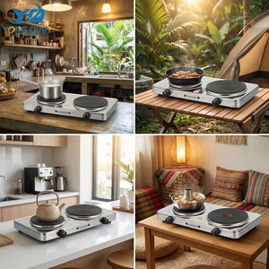 Plaque chauffante <span class=keywords><strong>électrique</strong></span> double à infrarouge en céramique, 2 brûleurs, en stock - Product Image 6