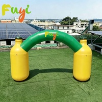 Carrera deportiva para correr, arco inflable terminado y línea de inicio, Maratón, evento deportivo, arco inflable