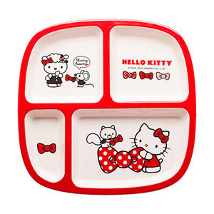 Hello Kitty Children's Tableware Set Divided Plate Bowl Cup Melamine Cartoon Kids Dining 24 Months Plus - Product Image 2