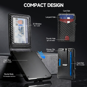 <strong>Men's</strong> Minimalist PU <strong>Wallet</strong> RFID Card Holder Pop-upWallet Slim Short Length Bifold <strong>Wallet</strong> with Magnetic Closure and Money Clip - Product Image 2