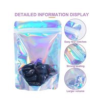 Sacs Ziplock Sacs laser holographiques refermables Pochette à fermeture éclair Sacs d'emballage en Mylar pour les petites entreprises