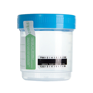 Disposable <b>Plastic</b> Test Container 90Ml Sterile Urine Sample Cup With Temperature <b>Strip</b> - Product Image 1