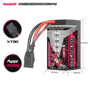 Batería GNB GAONENG 6800MAH 15.2V 4S 150C HV 4S Shorty Pack con Cable y Carcasa Rígida con Conector XT90 para Auto RC, Buggy, LiHV de Alto Voltaje - Product Image 3
