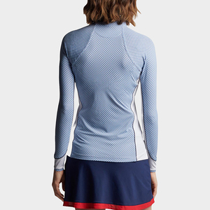 Maglietta da Golf con Logo personalizzato t-shirt da <span class=keywords><strong>donna</strong></span> a maniche lunghe con cerniera 1/4 con stampa elasticizzata maglietta <span class=keywords><strong>sportiva</strong></span> di alta qualità - Product Image 4