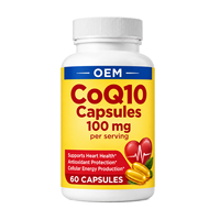 Capsules de Coenzyme Q10 Ubiquinol 100mg, Marque Privée OEM, 60 Capsules pour Adultes, Améliore l'Immunité