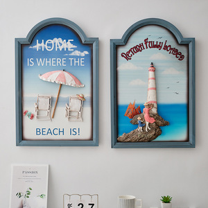 Framed 3D Resin Relief Painting Ocean Scenery Sailboat Sky Blue Frame Living Room Bedroom Wall Art Decor - Product Image 1