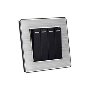 Khu dân cư khách sạn sử dụng 4 gang 250V tường chuyển đổi thép không gỉ bạc + đen 1-3 ngày giao hàng mục đích chung SM-SS2-004 4 chuyển đổi - Product Image 3