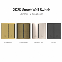 Interrupteur mural intelligent KNX 2 gangs 2 commandes avec construction métallique, télécommande, domotique pour usage professionnel