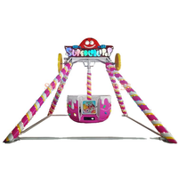 Équipement de parc d'attractions, attraction de fête foraine extérieure, mini frisbee style bonbon, mini pendule pour enfants, vente, 24 places, hauteur 12m