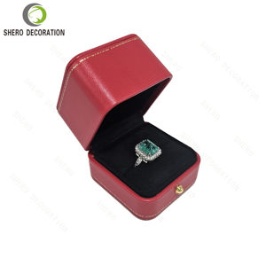 Caja de Joyería de Diseño de Lujo de Alta Calidad OEM al por Mayor, Caja de Embalaje de Cuero PU en Oferta, Caja Roja para Colgantes - Product Image 2