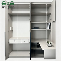 Ensemble de meubles de chambre modulaires SLS : Armoire intégrée, bureau d'angle, bibliothèque, meuble de rangement en forme de L