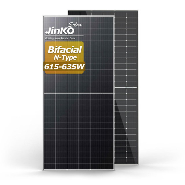 Jinko N-Type Solar PV Module Bifacial Dual Glass Mono Photovoltaic Solar Panel TOPCON 615W 620W 635W Solar Power Plant Use