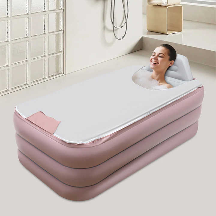 Bañera plegable inflable de 3 capas para adultos, bañera de hidromasaje plegable, barril de remojo independiente para Spa para interiores o exteriores