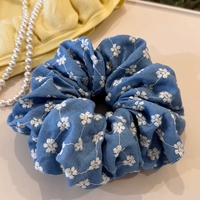 Élastiques à cheveux en tissu haut de gamme, élégants et de grande taille, avec motif ajouré et franges, accessoire de coiffure tendance pour femme