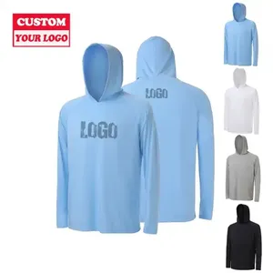 Groothandel Custom Logo Bedrukt 100% Polyester UV-Bescherming Prestaties Lange Mouw Mannen Vissen Kleding Hoodie Vissen Shirts
