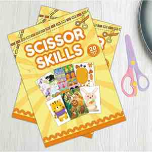 Livre d'activités de découpe et de collage de 20 pages pour tout-petits, préscolaires et maternelles – Cahier d'apprentissage de la découpe et du collage - Product Image 1