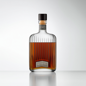 Bouteilles en verre rondes transparentes créatives 500 ml avec bouchon couronne, haute qualité, pour whisky, vodka, <span class=keywords><strong>tequila</strong></span>, liqueur, emballage personnalisé avec logo - Product Image 5