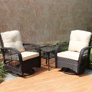 Nouveau style de mobilier d'extérieur moderne pivotant Ensembles de chaises en osier pour patio <span class=keywords><strong>Ensemble</strong></span> de salon en rotin pour meubles de jardin - Product Image 4