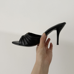 Escarpins à Bout Pointu et <span class=keywords><strong>Talon</strong></span> Chat Bottier, Sandales Ouvertes Sexy à Enfiler, Chaussures d'Été et de Mariée pour Femme - Product Image 6