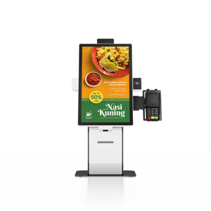 Sản phẩm mới thanh toán kiosk với thiết bị đầu cuối máy in máy quét màn hình cảm ứng tương tác tự dịch vụ kiosk cho siêu thị thức ăn nhanh - Product Image 1