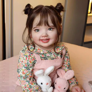 Nouveau produit 2024, poupée reborn réaliste en silicone souple de 70 cm, poupée fille souriante, poupée artisanale de haute qualité - Product Image 3