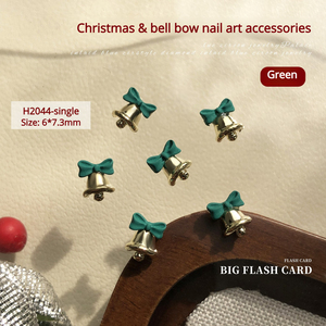 Breloques Papillon Clochette de Noël pour Ongles, en Alliage, Petites Clochettes 3D, Accessoires de Décoration DIY pour Manucure en Salon - Product Image 5