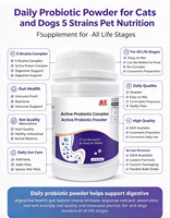 Poudre Probiotique en Gros pour Chiens et Chats : Formule à 5 Souches pour la Santé Intestinale et l'Équilibre Digestif – Poudre Nutritionnelle OEM