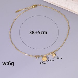 Collana di Lusso e Sofisticata con Stella Marina in Oro e Strass per Donne, Catena a Onde Marine, Regalo - Product Image 3