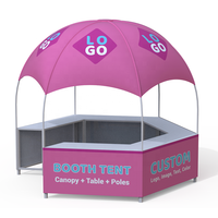 Tente dôme 10x10FT personnalisée, imperméable et robuste, avec parois latérales, table et système de montage rapide, pour stand alimentaire extérieur, avec logo, photo couleur et protection anti-UV