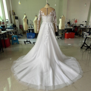 Vestidos de Novia Sirena Blancos/Marfil 2022, Elegantes Vestidos de Novia con Apliques de Encaje de Lujo, <span class=keywords><strong>Vestido</strong></span> de Novia Elegante para Mujer - Product Image 3