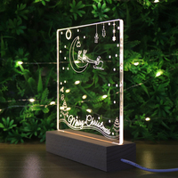 Cadeau personnalisé nom personnalisé 3D lampe de table en acrylique gravée au laser veilleuse en bois acrylique pour le bricolage