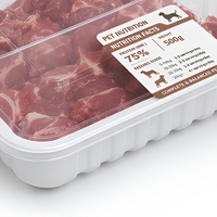 Barquette alimentaire pour animaux de compagnie en vrac, 2 compartiments, conteneur en PP avec couvercle, compatible congélateur, emballage pour aliments crûs pour chiens, restauration, certifié FDA