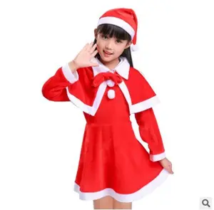 2022New TaoXiクリスマスベルベットキッズボーイズレッドサンタクロースコスチュームクリスマスパーティーギフトギバーコスプレ服トップパンツ帽子