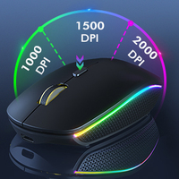 Papan tombol dan Mouse nirkabel 2025, lampu latar, dapat diisi ulang & RGB menyala, ukuran penuh, sudut miring ergonomis, Mode tidur