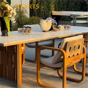 Set Tavolo e <span class=keywords><strong>Sedie</strong></span> da Pranzo <span class=keywords><strong>in</strong></span> <span class=keywords><strong>Teak</strong></span> Personalizzabile, Tavolo da Esterno <span class=keywords><strong>in</strong></span> Alluminio con <span class=keywords><strong>Sedie</strong></span> e Cuscini Impermeabili Rimovibili - Product Image 3