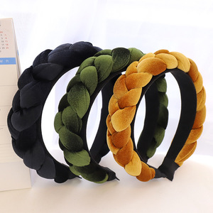 Nueva banda para el cabello de otoño e invierno, tocado trenzado nacional, diadema de franela hecha a mano, joyería con pinza para el cabello - Product Image 5