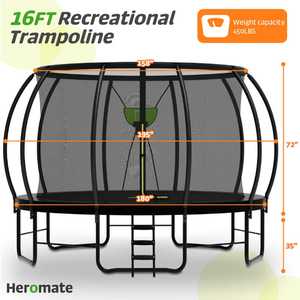 <span class=keywords><strong>Trampoline</strong></span> rond Zoshine à haute élasticité avec <span class=keywords><strong>poteaux</strong></span> de soutien incurvés et panier de basket, <span class=keywords><strong>trampoline</strong></span> de jardin pour enfants - Product Image 1