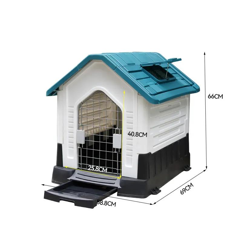 Luxury Plastic Waterproof Modern Style Dog House with Toilet and Window