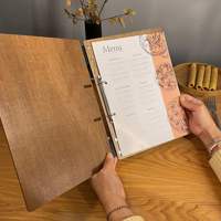 Copertina per Menu in Legno Inciso, Album DIY, Raccoglitore Personalizzato in Legno per Ristoranti, Matrimoni, Caffè, Artigianato Fatto a Mano
